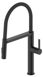 ATON stojánková dřezová baterie se sprškou, černá mat EV125B