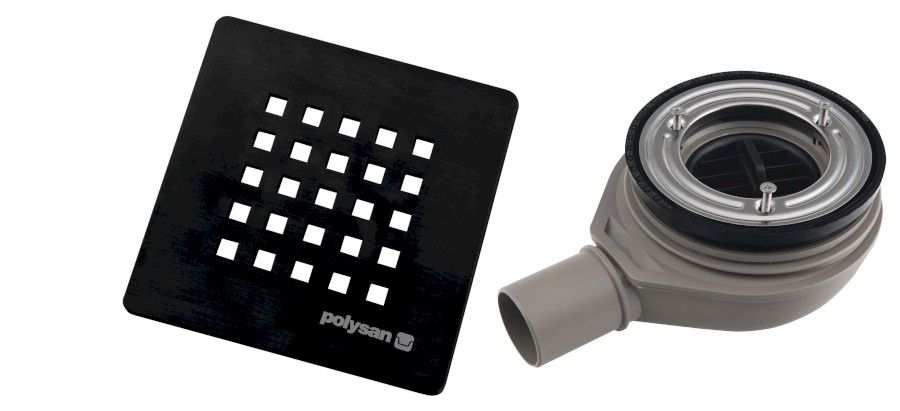 TRENECA vaničkový sifon, průměr 90mm, DN40, krytka černá mat 84999.21