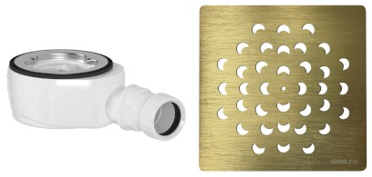 Vaničkový sifon, průměr otvoru 90 mm, DN40, krytka zlato KSM104G-SN90