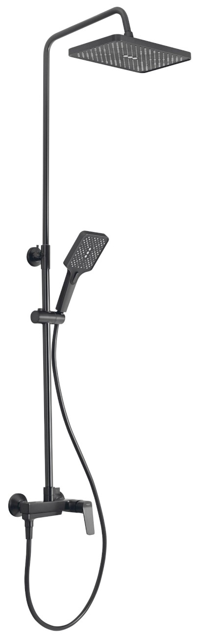FLERY sprchový/vanový sloup s pákovou baterií, otočné ramínko, gun metal FY690GM