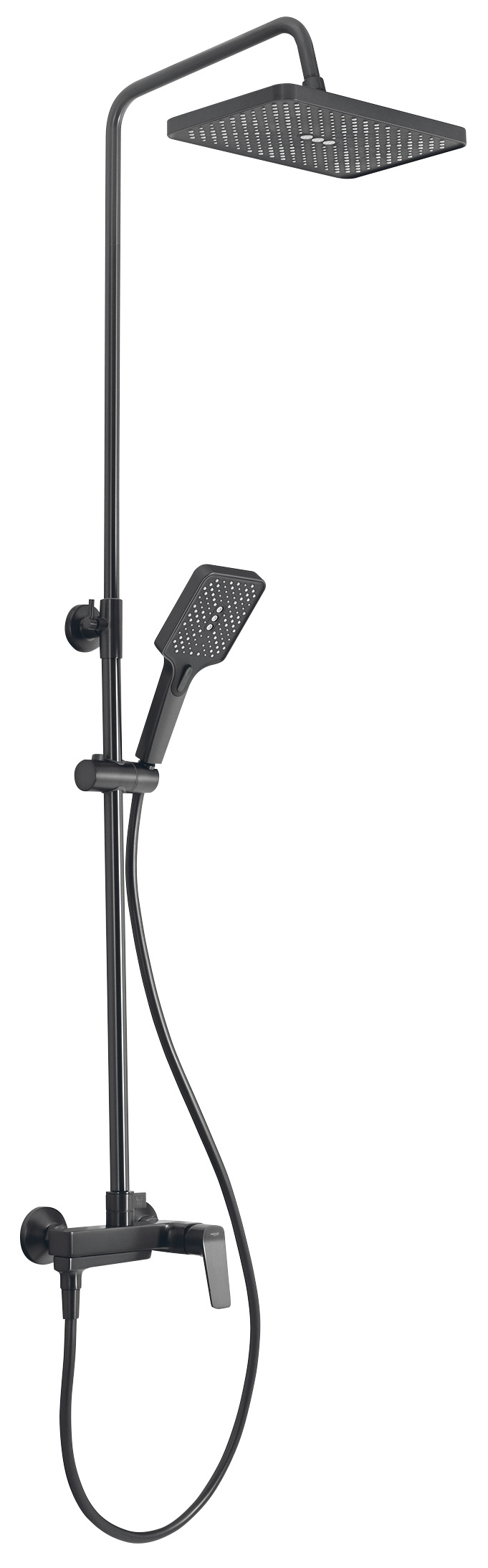 FY690GM (60721) FLERY sprchový/vanový sloup s pákovou baterií, otočné ramínko, gun metal FY690GM