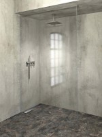 AX2616L (61023) ARCHITEX sada pro uchycení skla, podlaha-stěna-strop se spádovou lištou, 1615x2600mm, levá, leštěný hliník AX2616L