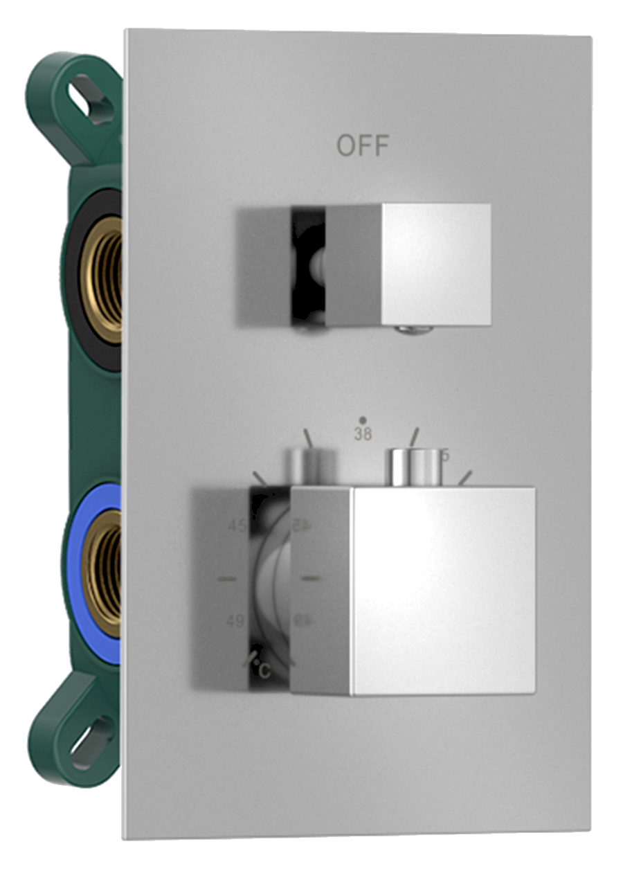 1102-32 (56086) Podomítková sprchová termostatická baterie, box, 2 výstupy, chrom 1102-32