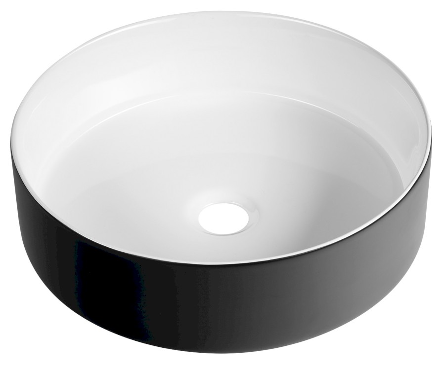 FT801B (58299) FIASTRA keramické umyvadlo na desku, Ø 40cm, černá mat FT801B