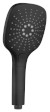 Ruční masážní sprcha s tlačítkem, 3 režimy sprchování, silikon trysky, 109x109mm, ABS/černá mat 1204-52B