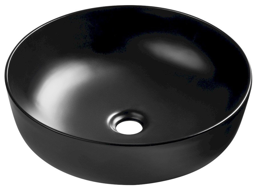 RONDEA keramické umyvadlo na desku Ø 41cm, černá mat AR445B
