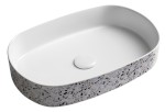 INFINITY OVAL keramické umyvadlo na desku, 55x36cm, terrazzo 10NF65055-2L-TRZ
