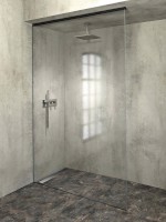 AX2616BL (61024) ARCHITEX sada pro uchycení skla, podlaha-stěna-strop se spádovou lištou, 1615x2600mm, levá, černá mat AX2616BL