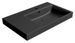 NUBES keramické umyvadlo 80x50cm, s odkládací plochou vlevo, černá mat 9630126