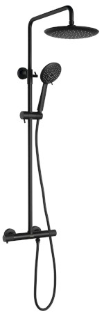 SOLARIS sprchový sloup s termostatickou baterií, černá mat WD139B