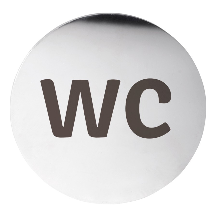 Cedule WC, Ø 75mm, nerez mat XP117