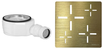 Vaničkový sifon, průměr otvoru 90 mm, DN40, krytka zlato KSM107G-SN90