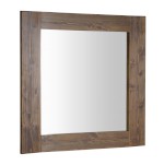 BRAND zrcadlo v dřevěném rámu 80x80cm, mořený smrk BA051S
