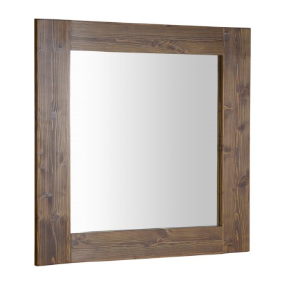 BRAND zrcadlo v dřevěném rámu 80x80cm, mořený smrk BA051S