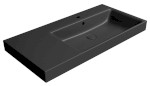 9628126 (62156) NUBES keramické umyvadlo 100x50cm, s odkládací plochou vlevo, černá mat 9628126