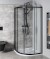 SIGMA SIMPLY BLACK čtvrtkruhová sprchová zástěna 900x900 mm, R550, čiré sklo GS5590B