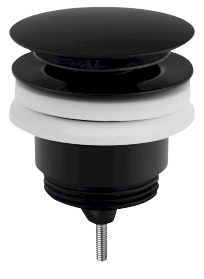 Umyvadlová výpust 5/4“, click-clack, velká zátka, 10-45mm, černá mat 7532.310.5X