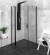 ZOOM BLACK čtvrtkruhová sprchová zástěna 900x900mm, čiré sklo, levá ZL2615BL