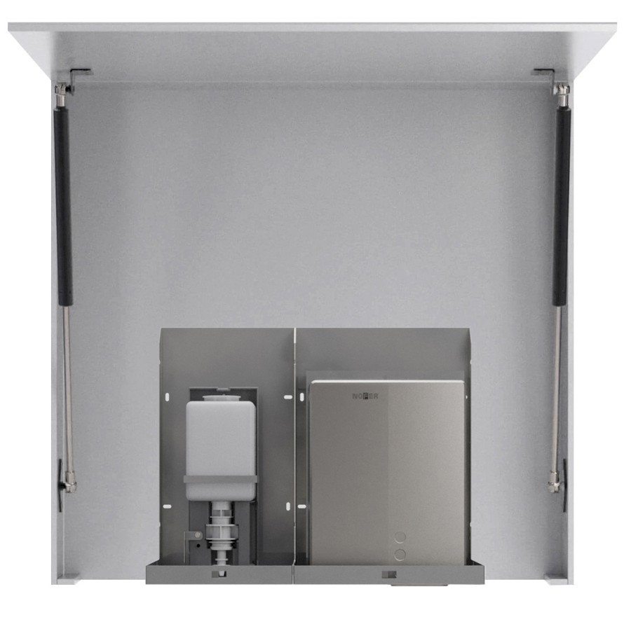 MUM000119 (52052) BASIC zrcadlová skříňka 70cm s automatickým dávkovačem mýdla a senzorovým osoušečem rukou MUM000119