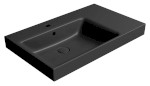 9629126 (62190) NUBES keramické umyvadlo 80x50cm, s odkládací plochou vpravo, černá mat 9629126