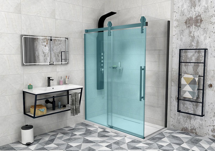 VOLCANO BLACK boční stěna 900 mm, čiré sklo GV3490