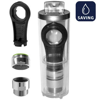 SET pro úsporu vody, redukce na sprchovou hadici 6 l/min, perlátor 6 l/min, vnější závit M24x1 a klíč, chrom SETL6