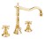 ANTEA tříprvková umyvadlová baterie s retro hubicí, s výpustí, zlato 3225ZL