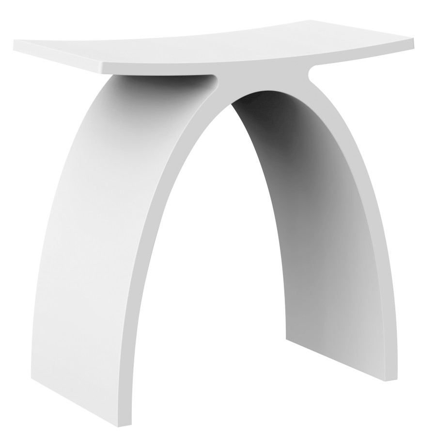 WF434 (61900) KORAL koupelnová stolička 43x43x23,5cm, solid surface, bílá mat WF434