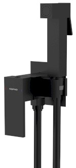 CUBEMIX podomítková bidetová baterie se Stop sprškou, hranatá, černá mat CM040B