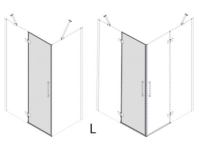 TRINITY otočný díl dveří, sklo mat, levé GT2200ML