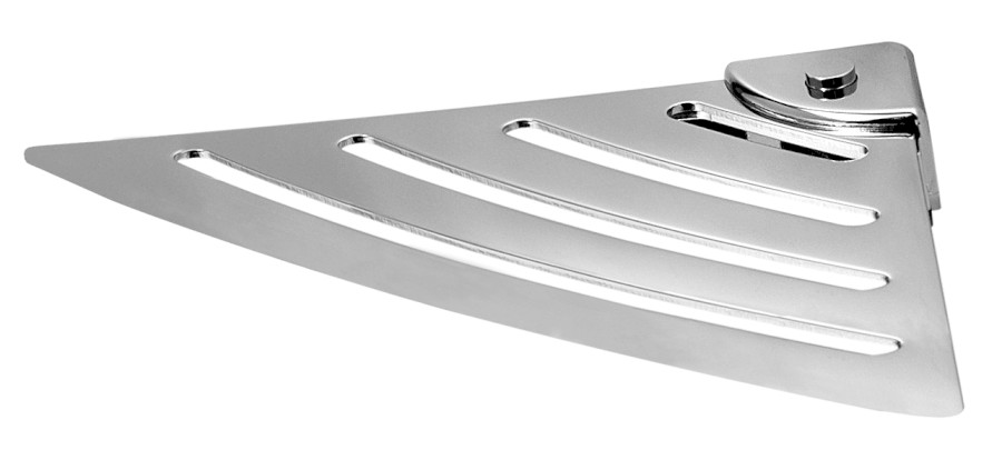 ES80 (60525) Rohová police do sprchy, 178x178 mm, oblá, ABS/nerez lesk ES80