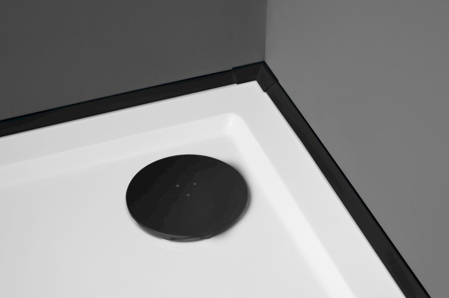 Krycí lišta pro vany a vaničky, 2x 1950mm, 2x roh, 2x zakončení, černá mat 91020B