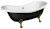 CHARLESTON volně stojící vana 188x83x69cm, nohy bronz, černá/bílá 72960