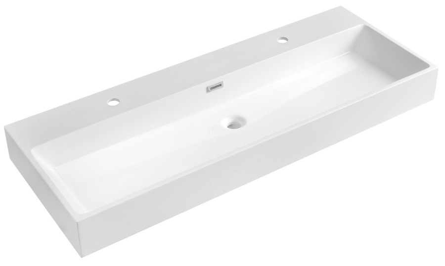 AQUATIC dvojumyvadlo, litý mramor, 120x46cm, bílá AT120-2