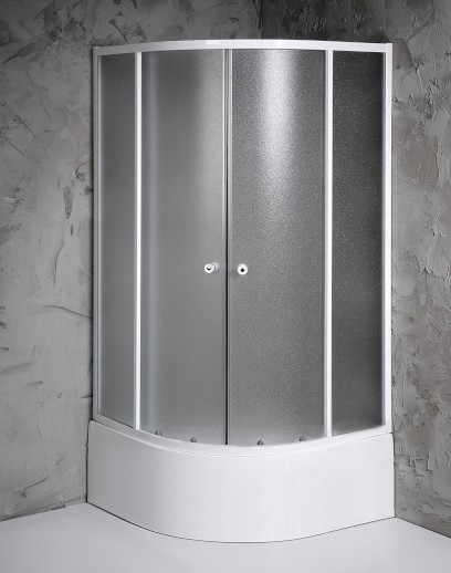 ARLEN čtvrtkruhová sprchová zástěna 800x800x1500 mm, sklo Brick BTR803