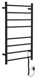 REDONDO elektrický sušák ručníků, kulatý, 500x900 mm, 75 W, černá mat ER220BV