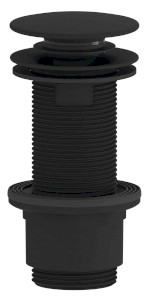 Umyvadlová výpust 5/4“, click-clack, velká zátka, 10-80mm, ABS/černá mat CV1132B