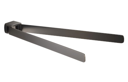 PIRENEI dvojitý držák ručníků otočný 350mm, gun metal PI2381