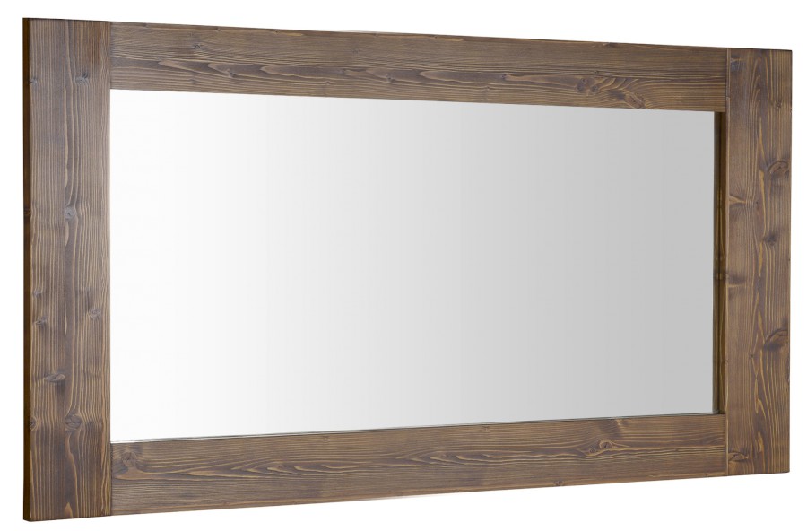 BRAND zrcadlo v dřevěném rámu 130x70cm, mořený smrk BA061S