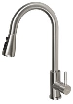 1106-30NK (59082) MIKELA stojánková dřezová baterie s výsuvnou sprškou, nikl 1106-30NK