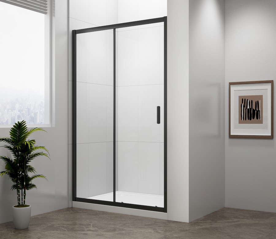 EL1315B (55472) EASY BLACK sprchové dveře 1300mm, čiré sklo EL1315B