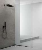 ARCHITEX sada pro uchycení skla podlaha-stěna se spádovou lištou, 1615x2105mm, pravá, černá mat AX2116BR