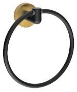 LARISSA držák ručníků kruh, černá/zlato mat WS006BG
