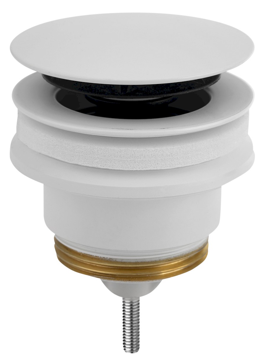 Umyvadlová výpust 5/4“, click-clack, velká zátka, 10-45mm, bílá mat 7532.310.5XD