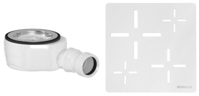 Vaničkový sifon, průměr otvoru 90 mm, DN40, krytka bílá KSM107W-SN90