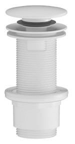 Umyvadlová výpust 5/4“, click-clack, velká zátka, 10-80mm, ABS/bílá mat CV1132WM
