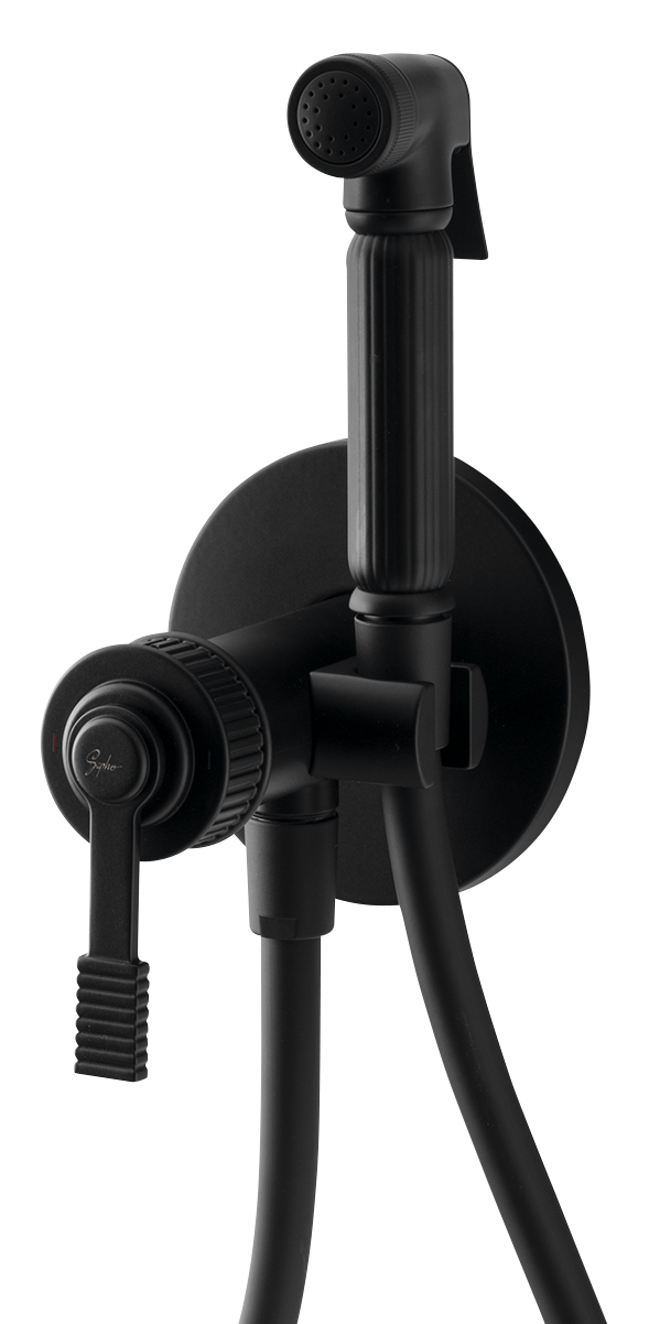 VERSI podomítková bidetová baterie se Stop sprškou, černá mat RV013/15