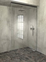 AX2616BR (61026) ARCHITEX sada pro uchycení skla, podlaha-stěna-strop se spádovou lištou, 1615x2600mm, pravá, černá mat AX2616BR