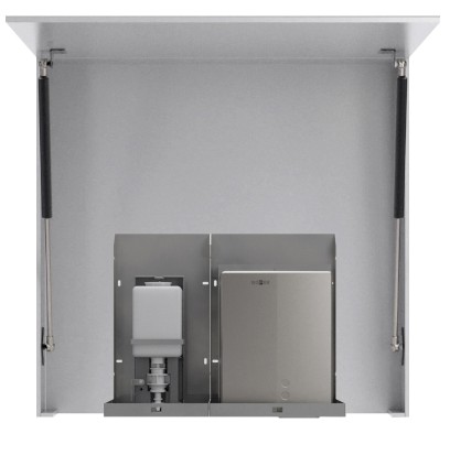 BASIC zrcadlová skříňka 80cm s automatickým dávkovačem mýdla a senzorovým osoušečem rukou MUM000120