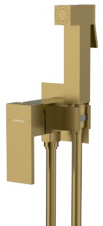CUBEMIX podomítková bidetová baterie se Stop sprškou, hranatá, zlato mat CM040GB